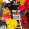 12Inch Red Yellow Black Balloons, Mouse Color Helium Party Balloon Yellow Red Black Latex Balloons with Cartoon Mouse Coffetti Balloon for Race Car Birthday Baby Shower Carnival Party Decorations